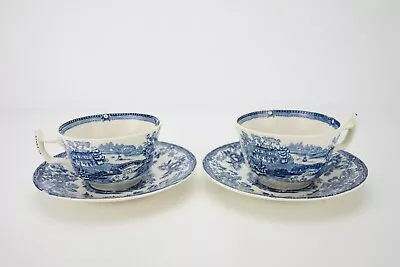 Buy Vintage(1920s) Clarice Cliff Royal Staffordshire Blue Tonquin Tea Cups & Saucers • 38£