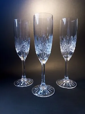 Buy 3 X Edinburgh Crystal Clyde Cut Glass Champagne Flutes • 34£