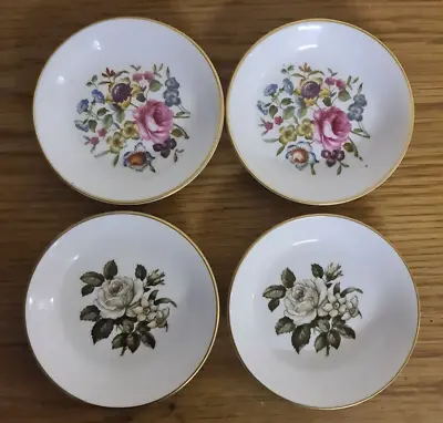 Buy 4 Vintage Royal Worcester Fine Bone China C51 Pin/ Trinket Dish Floral Designs • 10.99£