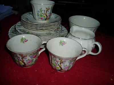 Buy Vintage Wade Floral China - Plates, Cups, Saucers, Jug, Sugar Bowl • 10.99£