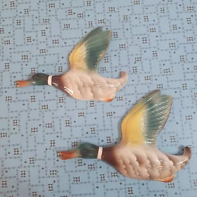 Buy Flying Ducks Mallards, VINTAGE,  KEELE STREET POTTERY, Set Of 2, 1960 • 40£