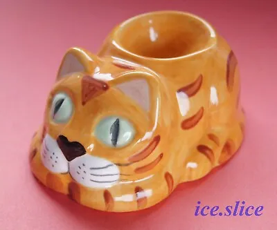 Buy A Pottery Cat Egg Cup By 'oak Wood' Pottery. • 8.45£
