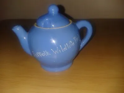 Buy Vintage Blue 'Suffolk Wildlife Park' Faux Mini Teapot. Manorware 1990's. (C31) • 3.99£