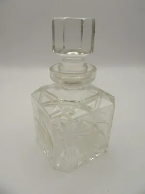 Buy Hand Cut Crystal Glass Perfume Bottle - With Flower Design • 2.99£