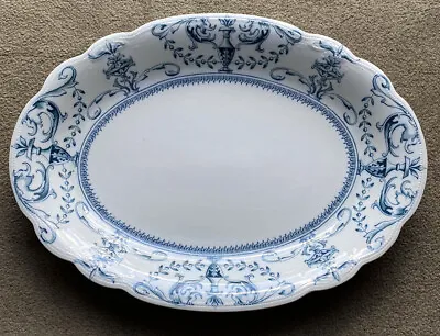 Buy Antique Serving Platter Plate Semi-Porcelain Crown Vase W Adams & Co England • 14.99£