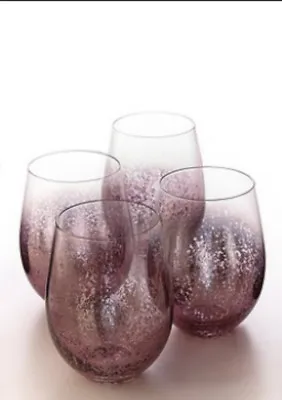 Buy 4 Purple Amethyst Glass Tumblers Glasses Contemporary Partyware Glassware • 12.99£