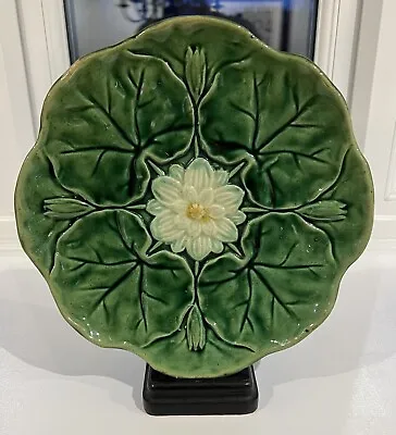 Buy Antique Majolica Lotus Water Lily Pad Decorative Plate • 38£