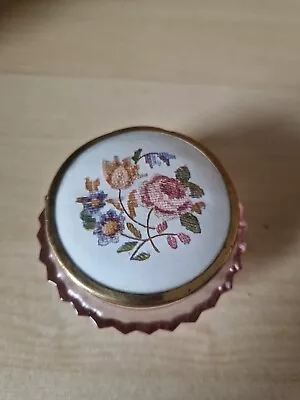 Buy Vintage Regent Products Glass Pot Flower  With Mirror In Lid Trinket Box Vanity  • 14£