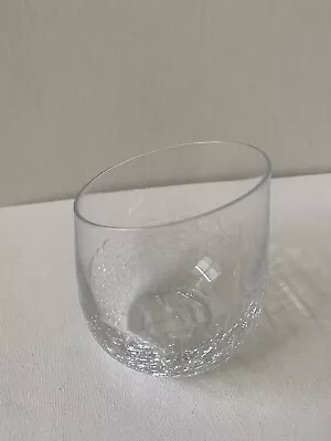 Buy Pier 1 Crackle STEMLESS Glass Angled Slant Rim Clear Wine Tumbler • 18.97£