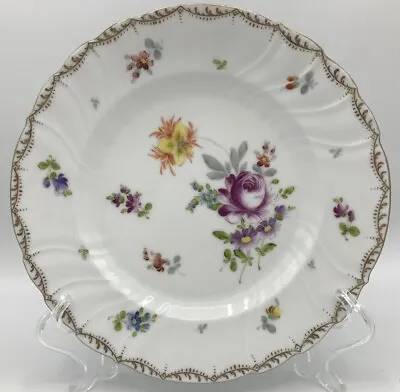 Buy Dresden Flower Salad/Luncheon Plate Beehive Mark Germany 1900-1920s • 18.24£