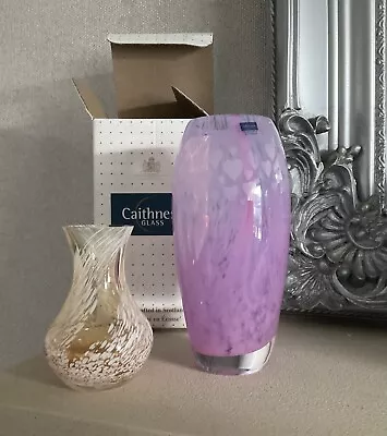 Buy CAITHNESS British Studio Love Heart Anniversary Art Glass  Stem Vase & Bud Vase • 6£