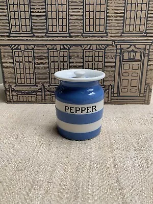 Buy T G Green Cornishware Blue White PEPPER Spice Storage Jar Vintage Old • 35£