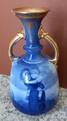 Buy Doulton Antique Blue 2 X Handled Vase • 3.25£