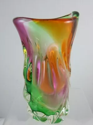 Buy Vintage Bohemian Art  Glass Vase  -  Possibly By  Chribska  Josef Hospodka 1970s • 50£