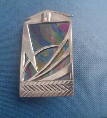 Buy Scottish Silver Art Deco Brooch Pendant Pat Cheney / John Ditchfield Glass 1980s • 276.99£