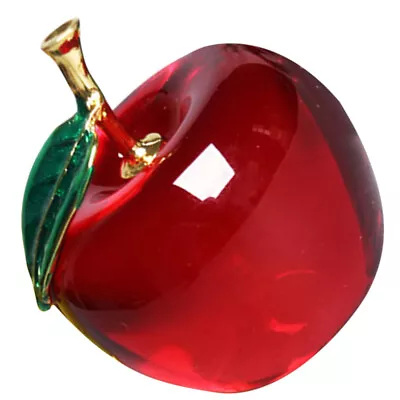 Buy Hand Blown Crystal Apple Sculpture - Artistic Home Decor Accent • 13.15£
