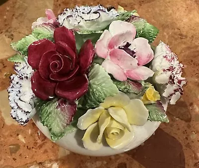 Buy Vintage Royal Doulton Bone China Porcelain Flower Bouquet Basket Made In England • 39.90£