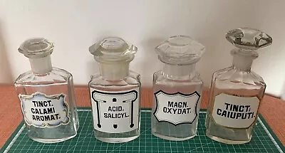 Buy 4  X Antique Crystal Jar Apothecary Chemist Bottle Job Lot French • 85£