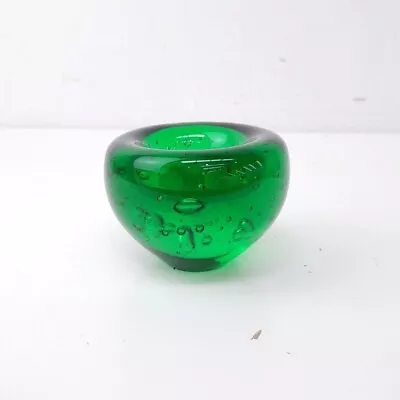 Buy Murano Style Candle Holder Green Art Glass Hand Blown Bubble -WRDC • 7.99£