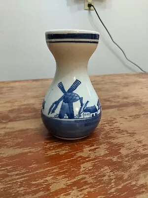 Buy Delft Style Blue And White Vase With Windmill Scene • 9.48£