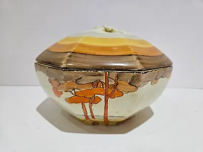 Buy Unusual Clarice Cliff Fantasque Coral Firs Octagonal Bowl Domed Lid Circa 1932 • 235£