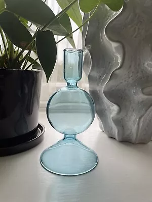 Buy Candle Holder In Turquoise / Light Blue Glass • 9.90£
