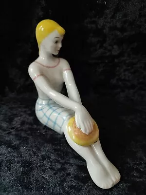 Buy Baranivka Ukrainian SSR Porcelain  Girl With Flowers Figurine Pre 1991 Repaired  • 0.99£