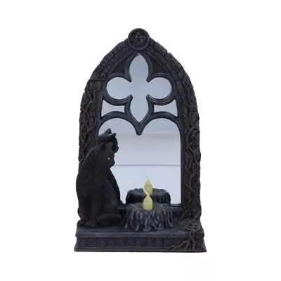 Buy Magic Mirror Black Cat Figurine Nemesis Now LED Candle Gothic Witch Gift • 34.99£