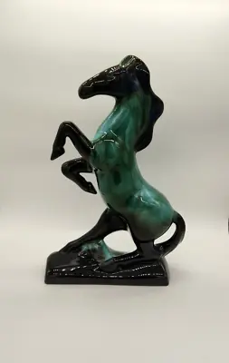 Buy Rearing Horse- Blue Mountain Pottery- Green And Black 14  Tall • 23.65£