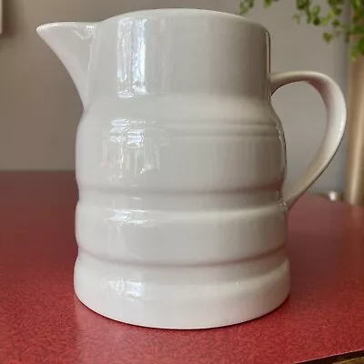 Buy Melba Ware Hand Crafted Kitchenware Staffs England White Ribbed Striped Jug 13cm • 15£