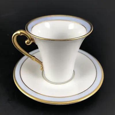 Buy VTG Hutschenreuther Selb Germany LHS Coffee Demitasse Espresso Blue Cup & Saucer • 16.26£