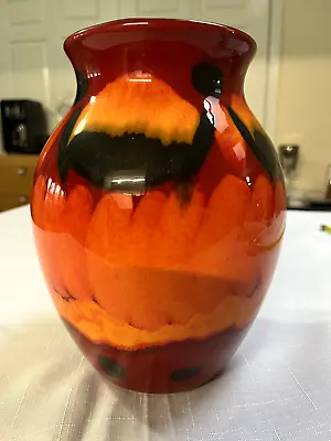 Buy VINTAGE POOLE POTTERY VASE - VOLCANO - Approx Height 8.5 Inches • 75£