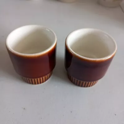 Buy 2 Poole Pottery Egg Cups Chestnut Brown Vintage Mid Century  • 5£