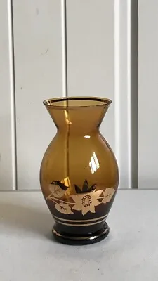 Buy Vintage Czech Bohemian Amber Glass Vase • 9.90£