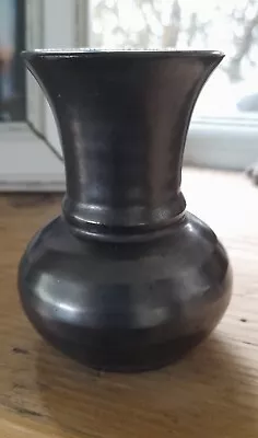 Buy Prinknash Pottery Small Hand Made Vintage Vase With Pewter Glaze  • 7£