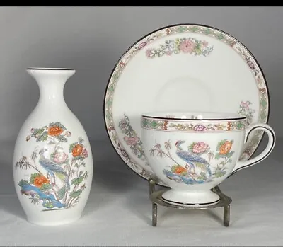 Buy Kutani Crane Cup & Saucer With Matching Vase By WEDGWOOD • 81.08£