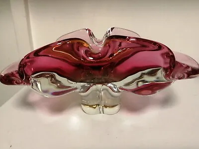 Buy Vintage 1960s Josef Hospodka Chribska Bohemian Cranberry Free Form Glass Vase  • 39.95£