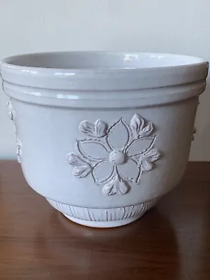 Buy Italian Pottery White Plant Pot Textured Detail Stamped Italy - Bitossi ? • 44.99£