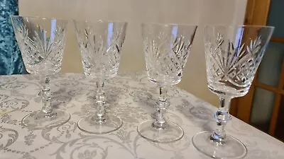 Buy 4 X Etched Edinburgh Crystal Sutherland Cut Glass Wine Glasses. VGC  • 32.99£