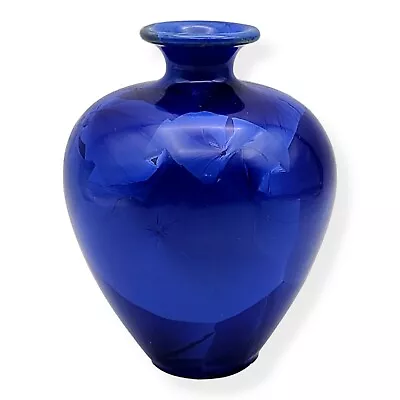 Buy Louise Reding Vase Crystalline Glaze Electric Cobalt Blue Signed Art Pottery 4½  • 48.14£