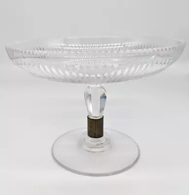 Buy Vintage Victorian Glass Tazza Centre Piece Small Cake Stand, Brass Band • 48£
