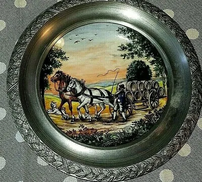 Buy Vintage Selfmann Weiden China Bavarian Collectors Plate In Pewter Bmf Frame • 9.99£