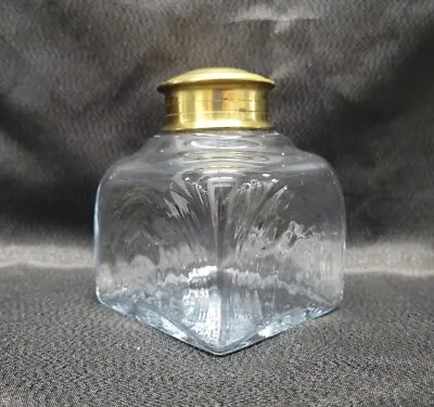 Buy Holmegaard Denmark, Glass Jar Brass Top Scandinavian #4440 • 30.36£