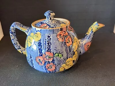 Buy Vintage Ellgreave Pottery * Delphinium * Pattern Ceramic Teapot • 18.99£