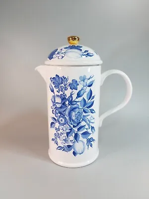 Buy Portmeirion Harvest Blue Coffee Pot Cafetiere Angharad Menna Floral Retired • 39£