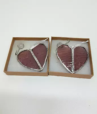 Buy Stained Glass Heart Window Ornament  (Pink)-2 Pack • 9.99£