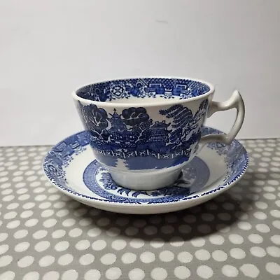 Buy Vintage Wood & Sons Woods Ware  Willow  Breakfast Cup & Saucer • 9.51£