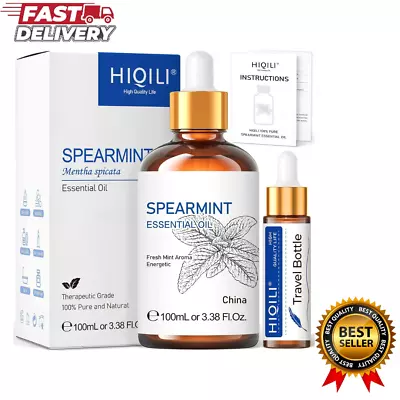Buy New HIQILI Spearmint Essential Oil 100ml, Pure And Natrual Spearmnint Oil • 12.79£