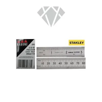 Buy STANLEY RABONE Rustless Steel Precision Ruler 300mm/12  Metric Imperial 0-35-401 • 13.45£