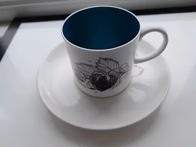 Buy Susie Cooper Coffee Cup & Saucer Black Fruit  Strawberry  • 20£